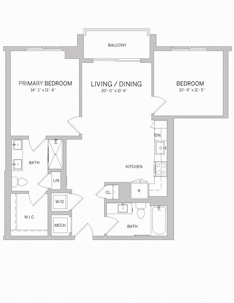 B04W Floor Plan at AVE Tampa Riverwalk, Florida, 33602